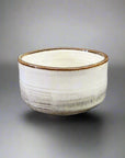 Mino-ware Beige Brushed Pattern Matcha Bowl