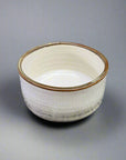 Mino-ware Beige Brushed Pattern Matcha Bowl