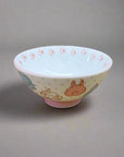 Mino-ware Pink Animal Rice Bowl