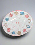 Mino-ware Pink Animal Oval Plate