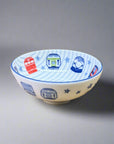 Mino-ware Train Pattern Flat Bowl