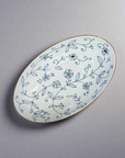 Mino-ware Fine Line Flowers Narrow Plate