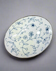 Mino-ware Fine Line Flowers Oval Plate