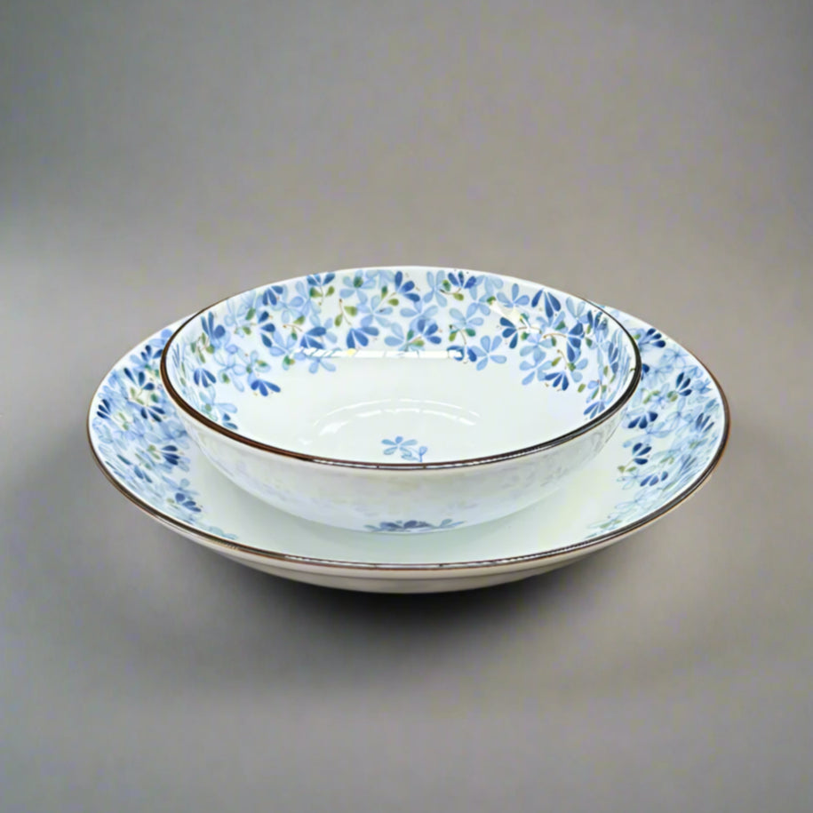 Mino-ware Sprout Pattern Flat Bowl