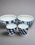 Fukui Craft Blue Checkered Dining Set 4pcs