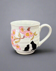 Kutani-ware Cherry with Cat Mug