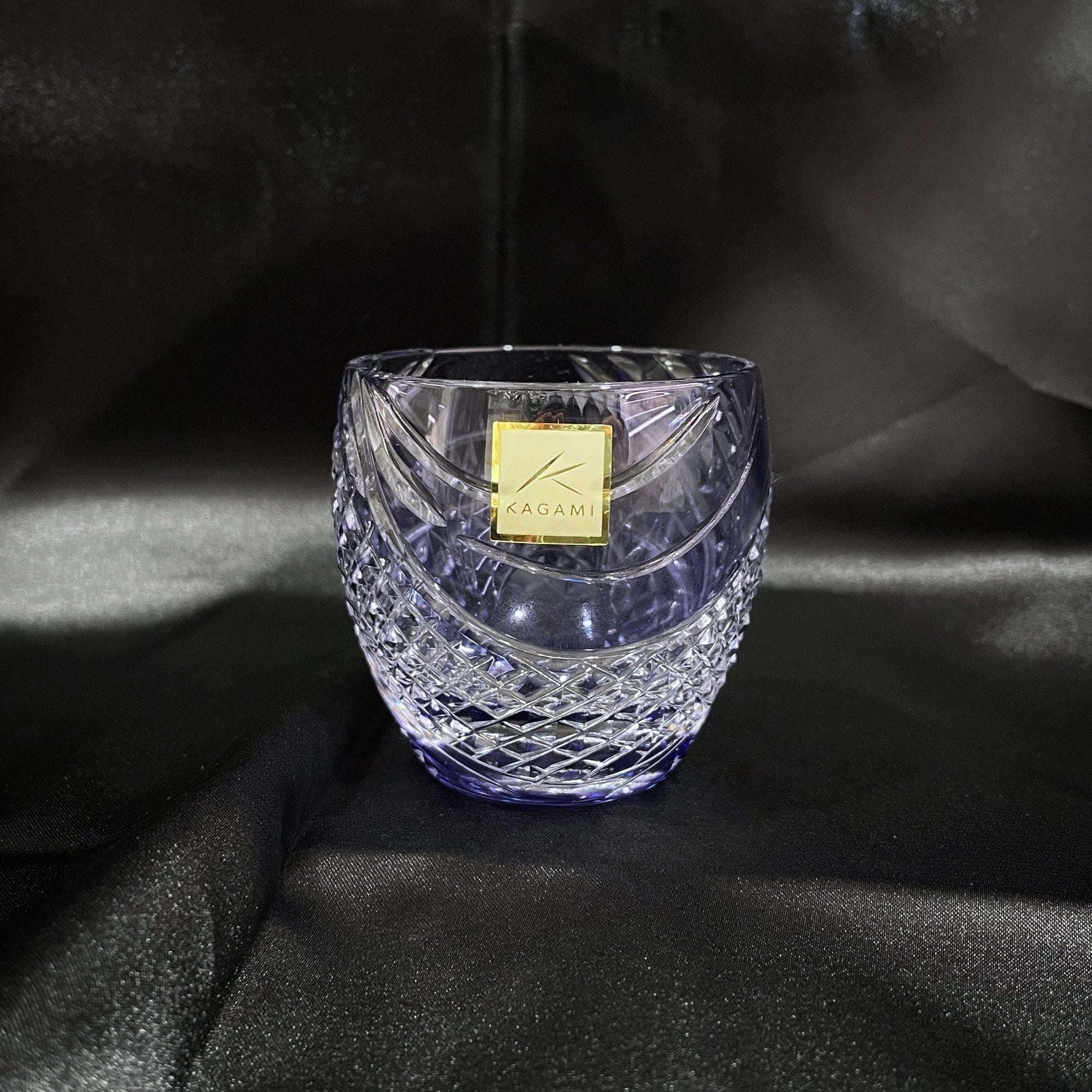 Kagami Sake Glass - Fish scales strip - Purple