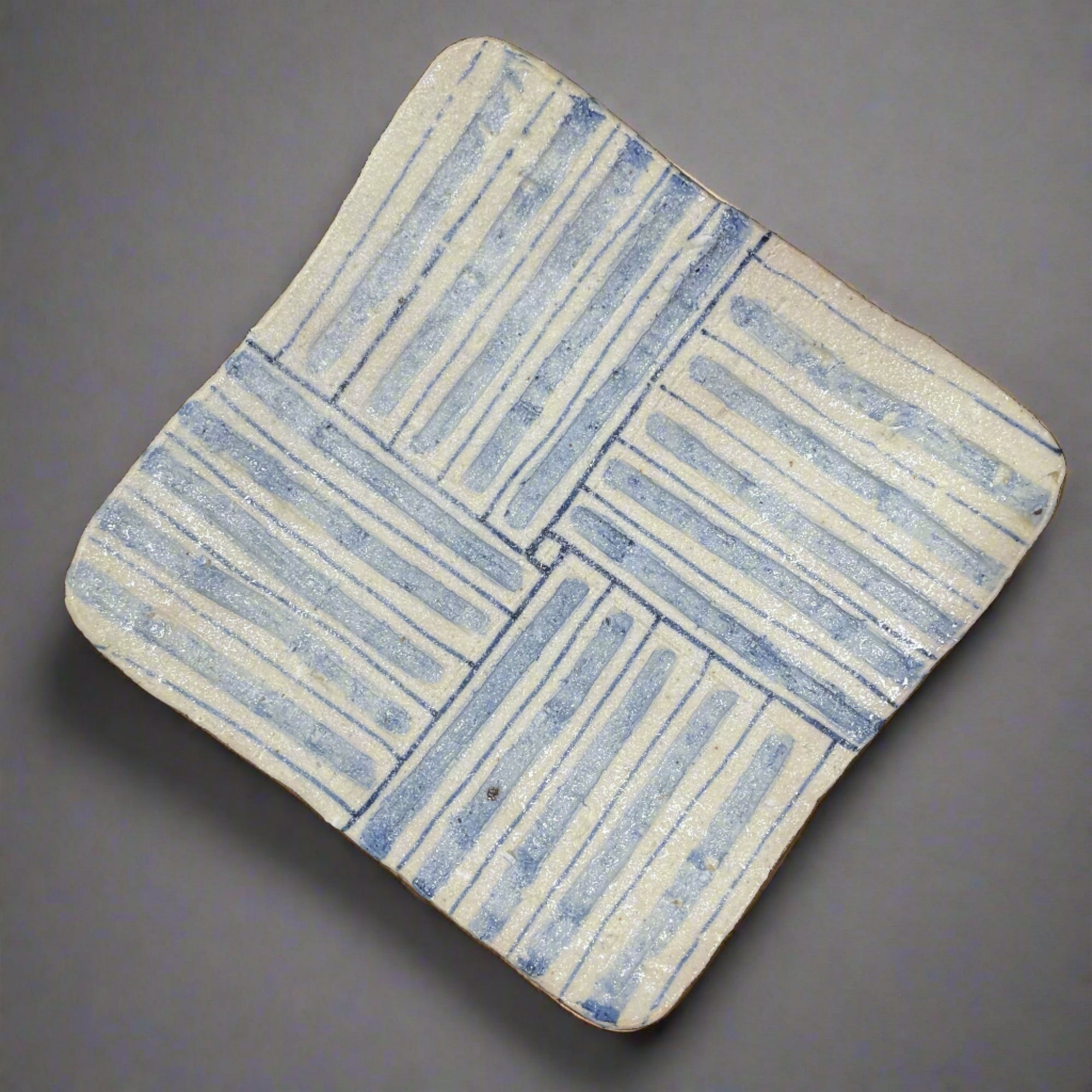 Ceramic Ai Square Dish - Blue