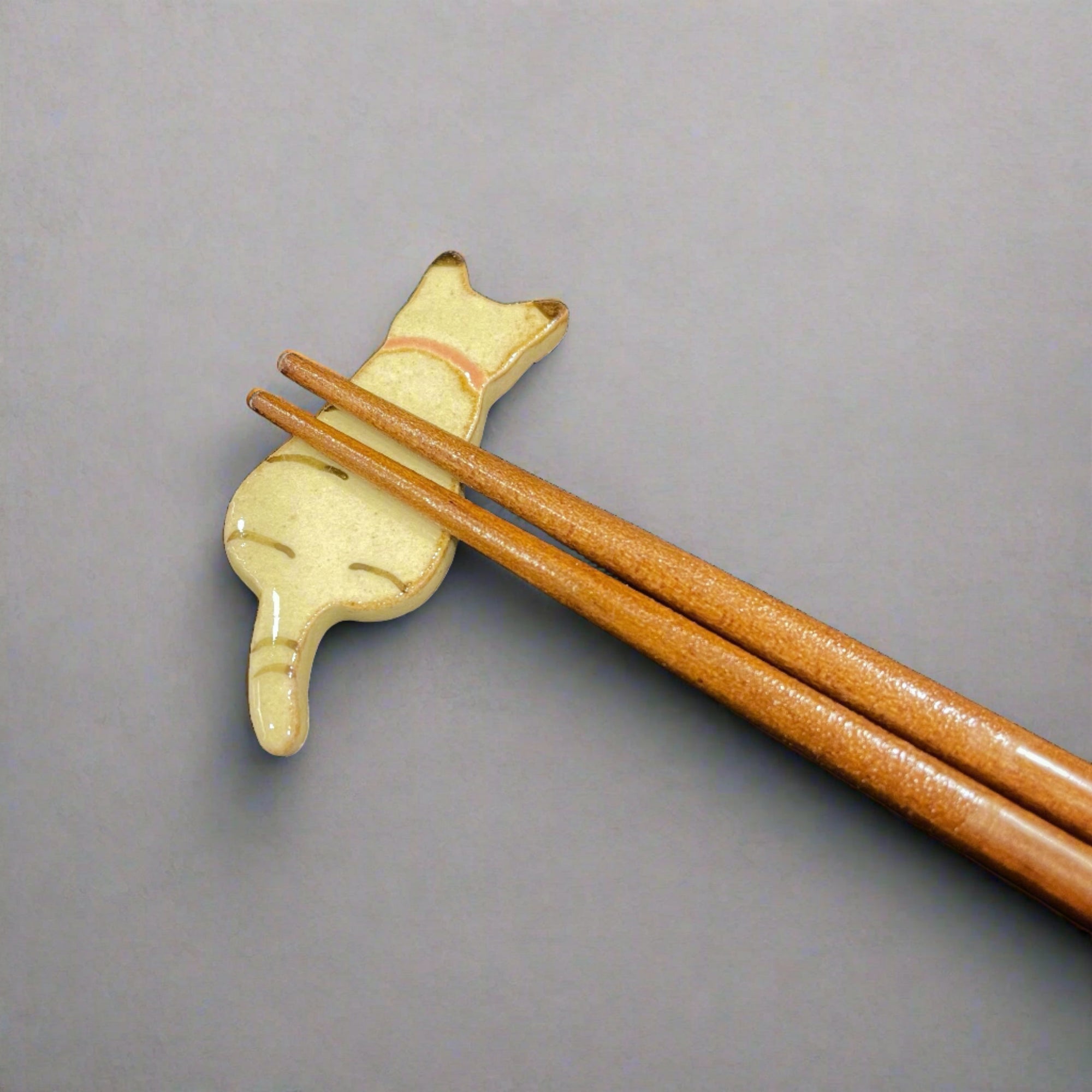 Mino-ware Chopsticks Rest - Sitting Cat