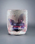 Edo Kiriko Whisky Glass by Junichi Nabetani - Butterfly Pink & Purple