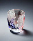 Edo Kiriko Whisky Glass by Junichi Nabetani - Butterfly Pink & Purple