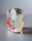 Edo Kiriko Whisky Glass by Junichi Nabetani - Butterfly Pink & Yellow