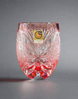 Edo Kiriko Whisky Glass by Tatsuya Nemoto - Pink Butterfly