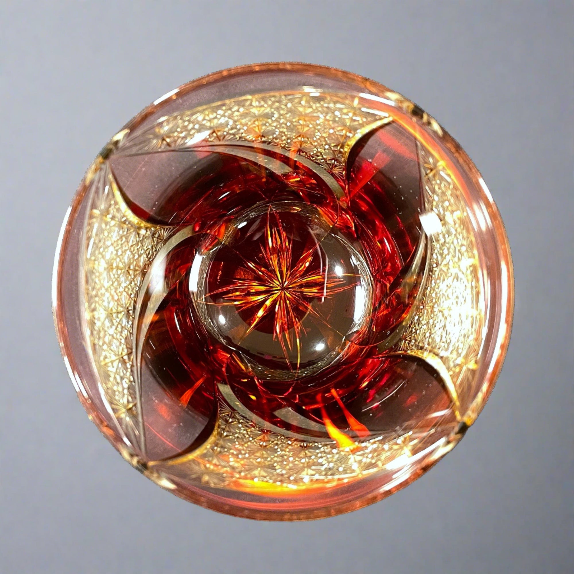 Old Fashioned Whiskey Glass by Kosho Nemoto - Harp Purple Amber