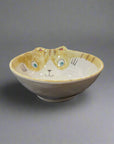 Fukui Craft Crackled Glaze Cat Shape Bowl