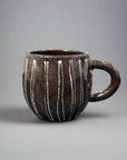 Black Glaze White Icchin Barrel-Shaped Mug