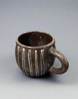 Black Glaze White Icchin Barrel-Shaped Mug