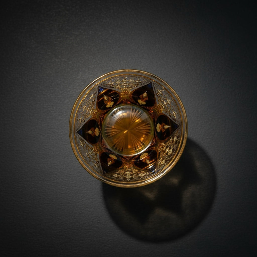 Nemoto Glass Edo Kiriko Whisky Glass by Kosho Nemoto - Shizuku 雫 (Amber Blue)