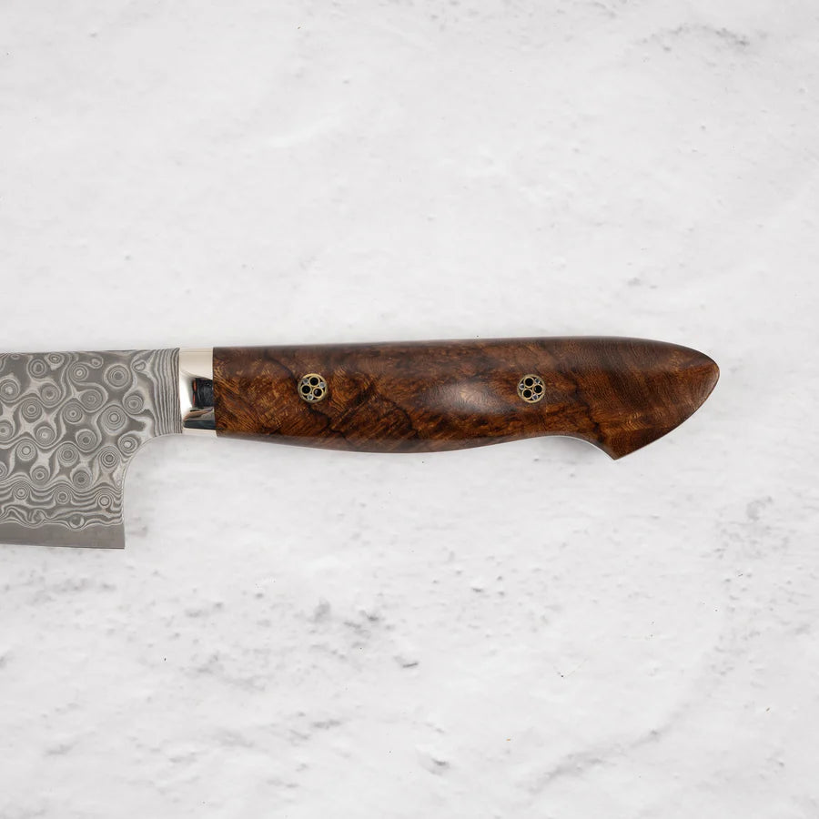 Nigara Anmon (暗紋) SG2 Raindrop Damascus Gyuto 210mm Western Ironwood