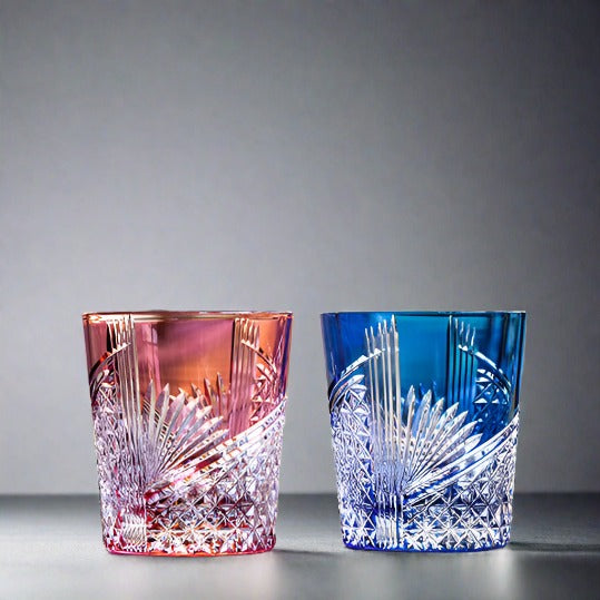 Kagami Whisky Glass Pair Set - Paper Crane