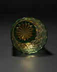 Yamada Glass Edo Kiriko Crystal Whisky Glass - Sazanami 漣 (Amber Green)