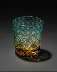 Yamada Glass Edo Kiriko Crystal Whisky Glass - Sazanami 漣 (Amber Green)