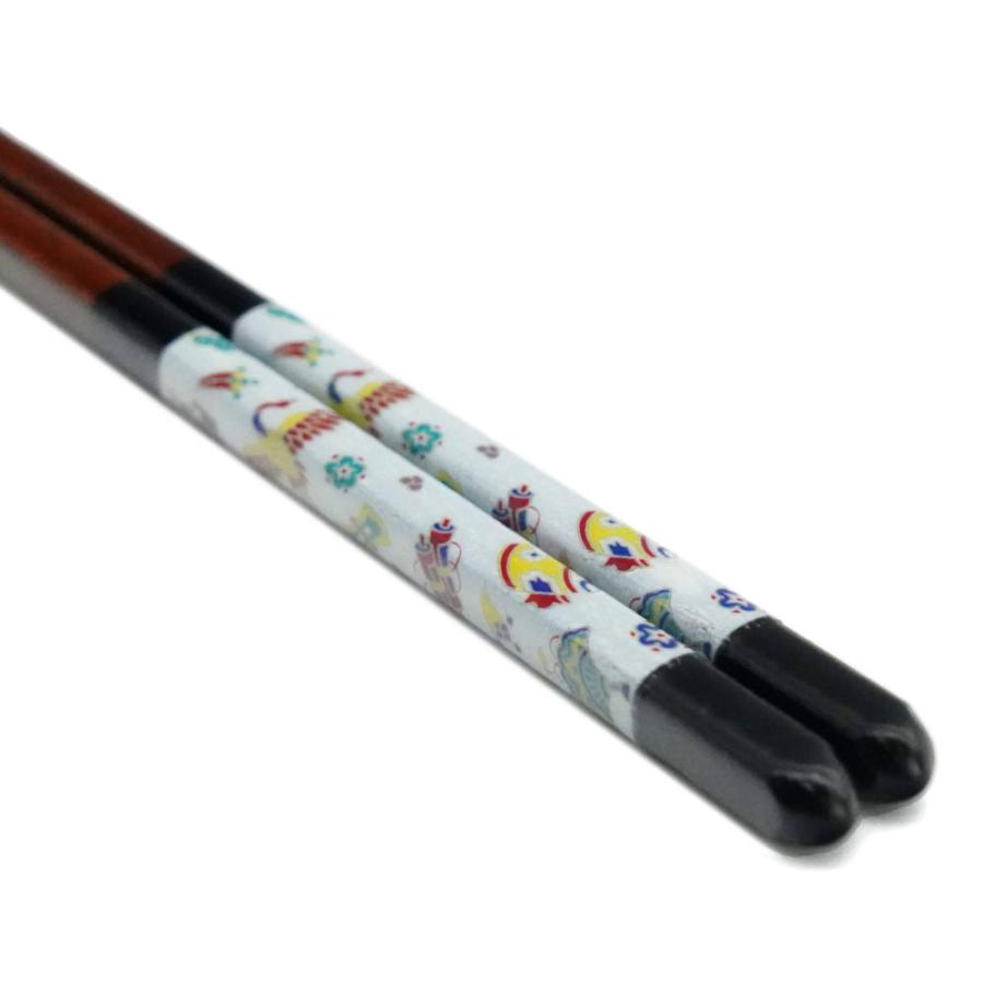 Kutani Colored Drawing x Wakasa Lacquer Chopsticks 23cm