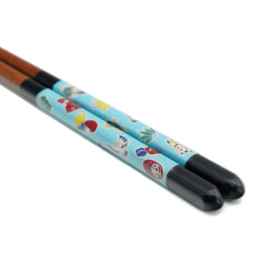 Kutani Colored Drawing x Wakasa Lacquer Chopsticks 23cm