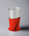 Nousaku Beer Cup, White Birch Pattern - Tin (Red)