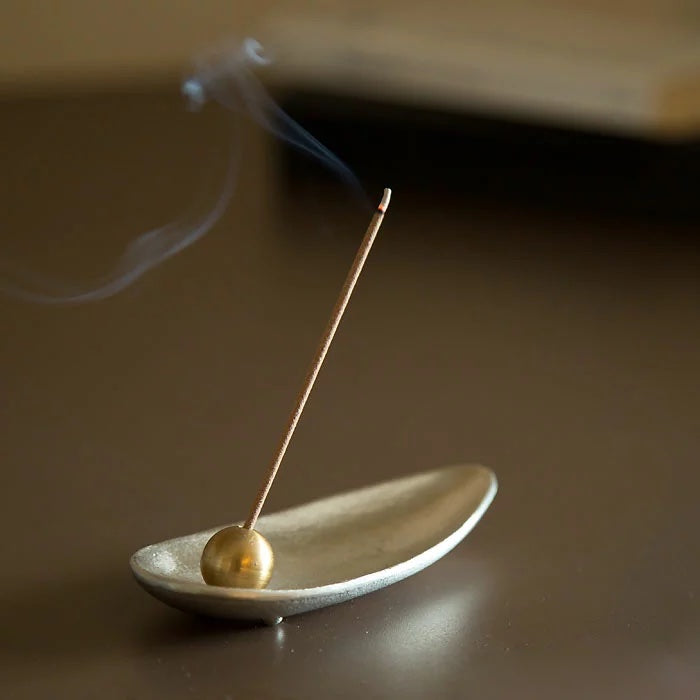 Nousaku Incense Stand Set - Bamboo Leaf (Tin)