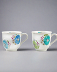 Kutani-ware Hana Ceramic Mug Pair Set