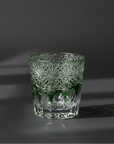 Edo Kiriko Whisky Glass by Junichi Nabetani - Chrysanthemum in Abundance 大菊 (Green)