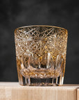 Edo Kiriko Whisky Glass by Junichi Nabetani - Chrysanthemum in Abundance 大菊 (Yellow)