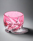 Yamada Glass Edo Kiriko Crystal Sake Glass - Flame 焔