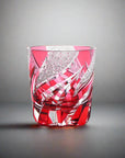 Haku Edo Kiriko Whisky Glass - Homura Red