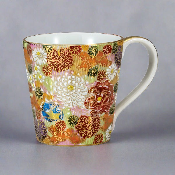 Kutani-ware Hanazume Gold Floral Mug