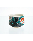 Kutani-ware Floral Ceramic Sake Cup Black