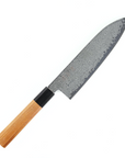 Hatsukokoro Sunaarashi VG10 Kurozome Santoku 180mm with Teak Wood Handle