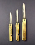 Higonokami Blue Steel Folding Pocket Knife 7cm/8cm/9cm Brass Handle