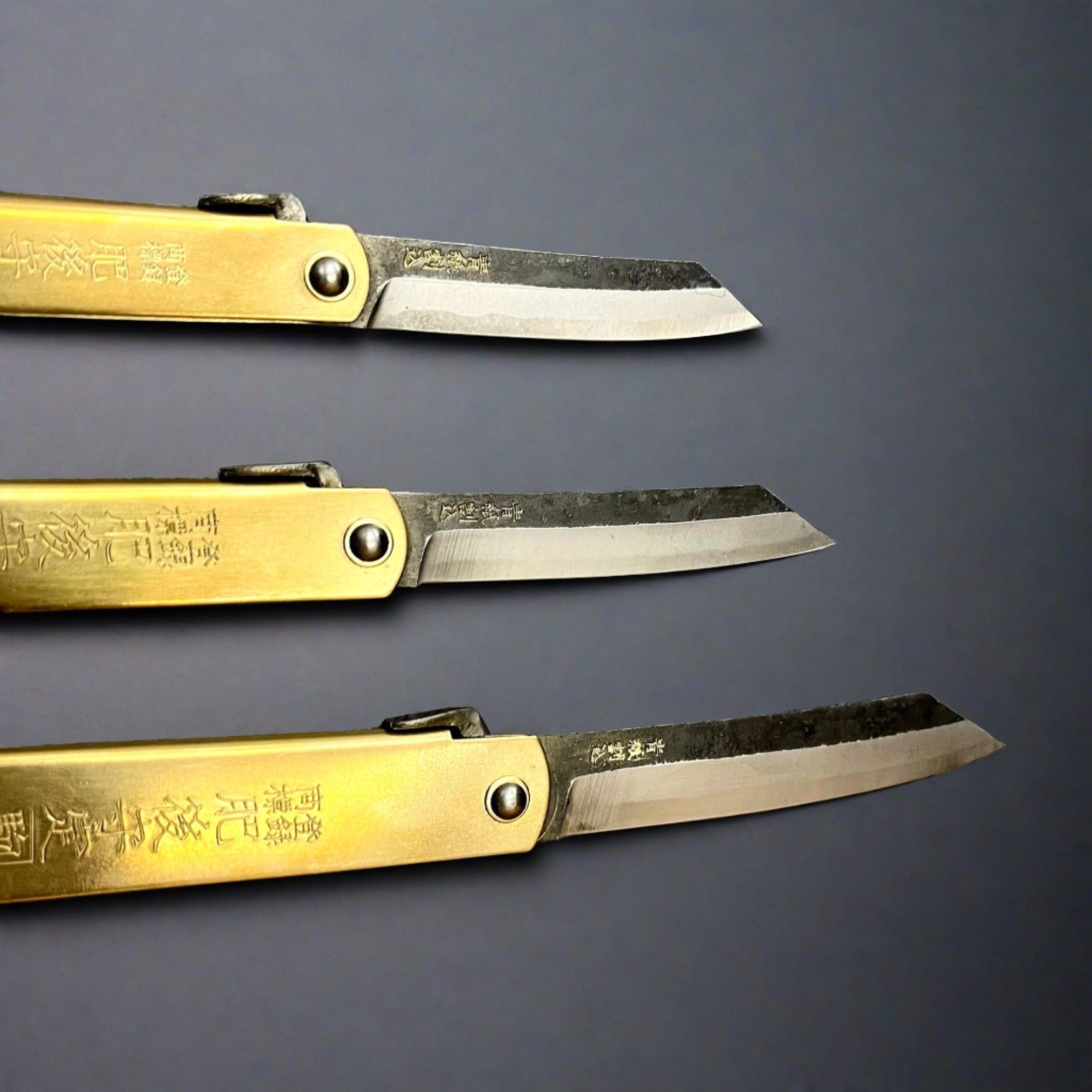 Higonokami Blue Steel Folding Pocket Knife 7cm/8cm/9cm Brass Handle