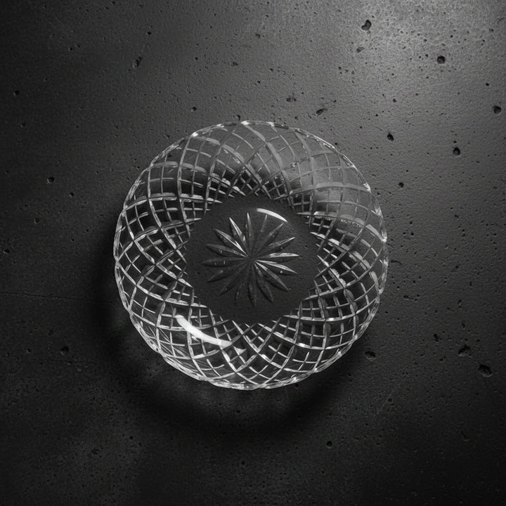 Kagami Edo Kiriko Crystal glass plate - layered bamboo fence