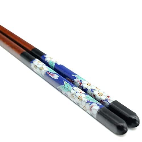 Kutani Colored Drawing x Wakasa Lacquer Chopsticks 23cm